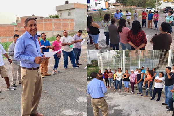 Alcalde de Pénjamo visita colonias por las tardes para coordinar trabajos con vecinos