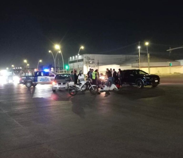 Choque entre camioneta y motocicleta en camino a San Cayetano deja dos lesionados