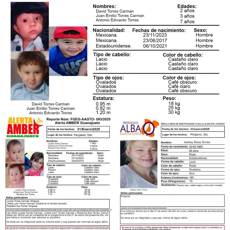 Desaparece mujer  estadounidense y 6 hijos