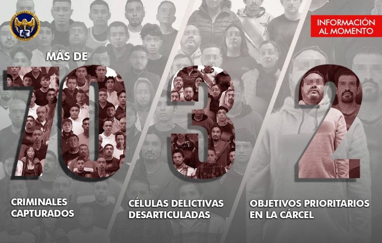 Tres células criminales desarticuladas y dos jefes de plaza detenidos en enero, reporta la FGE