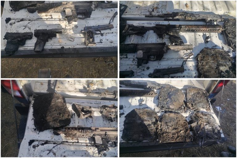 Aseguran arsenal tras incendio en León