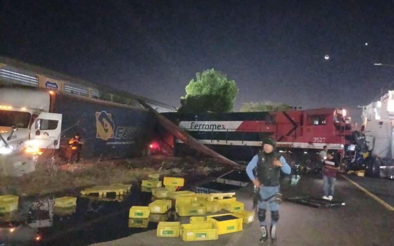 Tren se descarrila tras impactar contra trailer