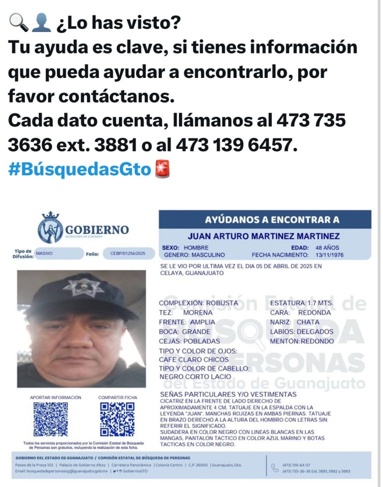 Desaparece policía municipal de Celaya