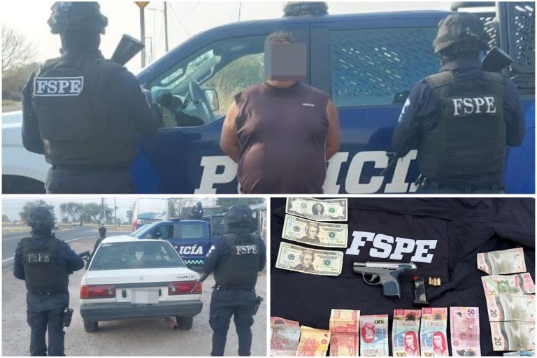 Detienen a agente de vialidad de Pénjamo con arma de fuego y dinero en efectivo