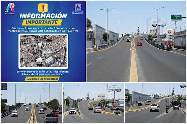 DARÁN MANTENIMIENTO AL PUENTE SIGLO XXI