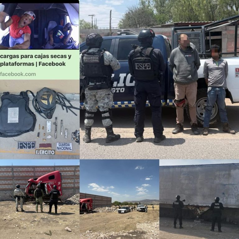 Detienen a dos asaltantes de transporte de carga