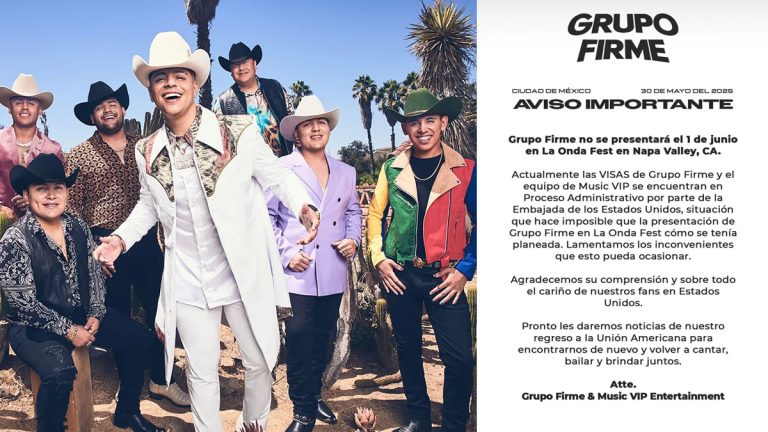 Grupo Firme cancela concierto en California por problemas con sus visas