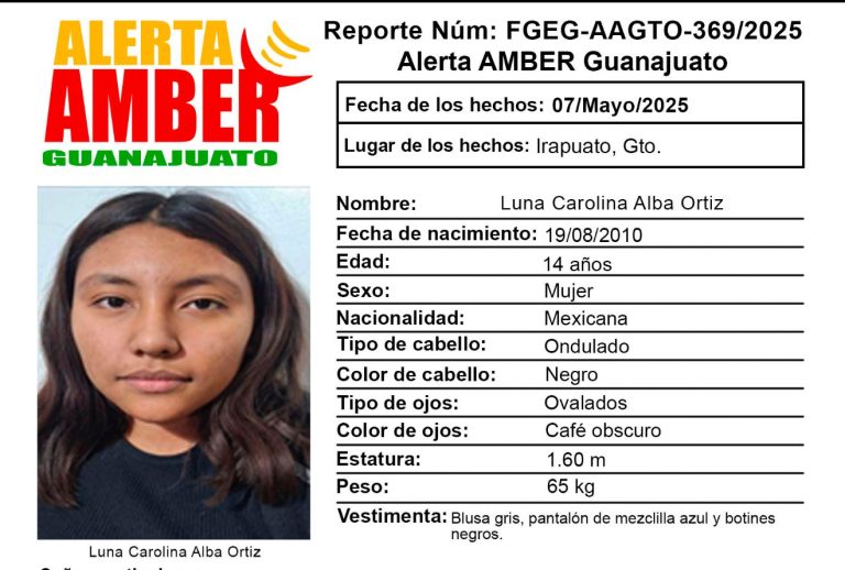 Gobierno de Irapuato asegura haber dado atención puntual tras reporte de no localización de Luna