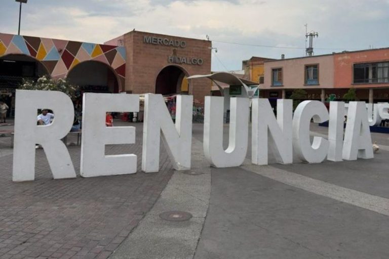 Integrantes de Movimiento Ciudadano exigen renuncia del Secretario de Seguridad con tótem