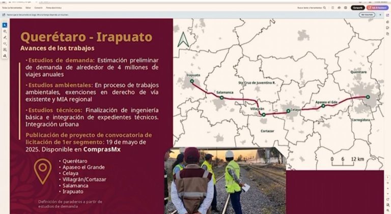 Licitan primer tramo del tren Querétaro – Irapuato