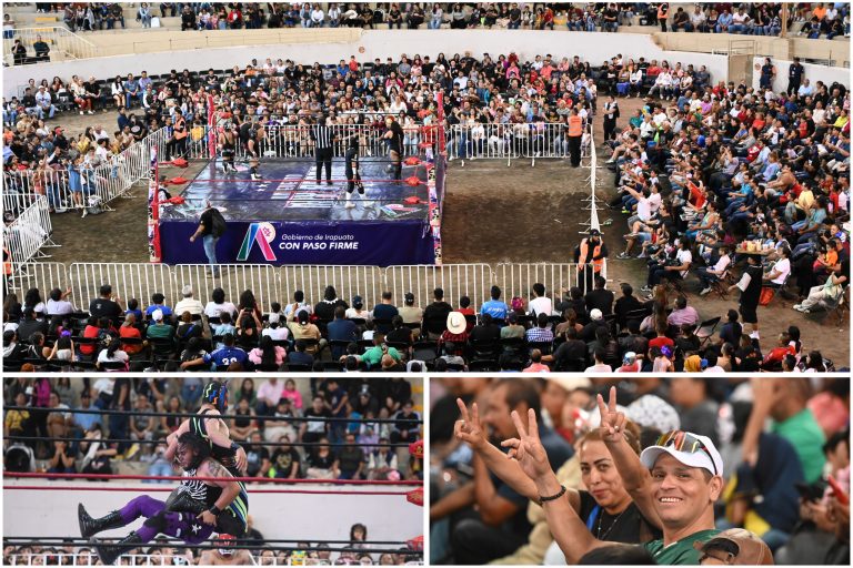 Celebran a papá con show de lucha libre