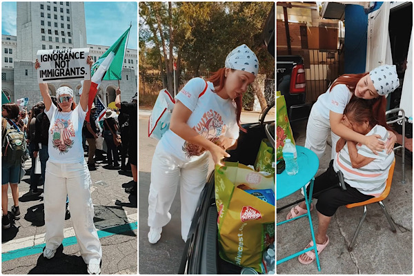CHIQUIS RIVERA ENTREGA DESPENSAS A COMUNIDAD LATINA EN LOS ÁNGELES EN APOYO A MIGRANTES
