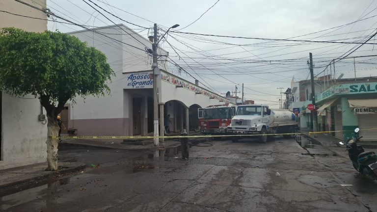 Consume incendio locales de mercado en Apaseo el Grande
