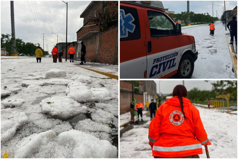 Fuerte lluvia y granizo sorprenden a Moroleón