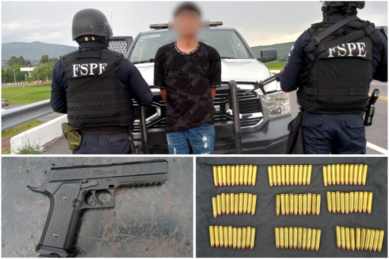 Secretaría de Seguridad y Paz detiene a joven con pistola de utilería y 95 cartuchos útiles