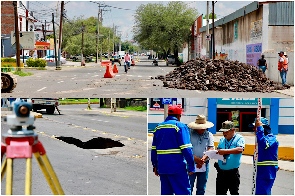 Instruye alcaldesa revisión a fondo de Blvd Arandas ante nuevo socavón
