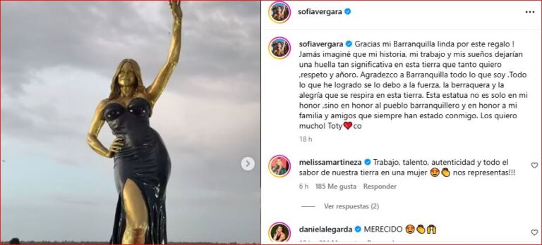 Barranquilla rinde homenaje a Sofía Vergara con escultura monumental en el malecón