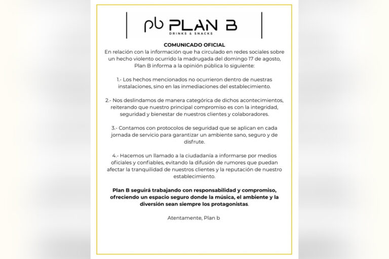Bar “Plan B” se deslinda de ataque armado donde resultaron dos lesionados