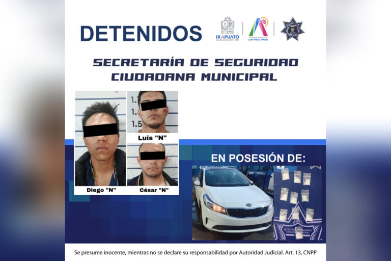Policía de Irapuato detiene a 3 personas con auto que estaría relacionado con homicidio de policía en Querétaro