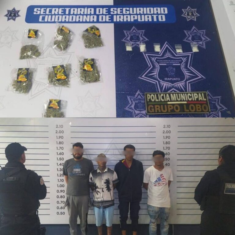 Operativo en campamento de migrantes en Irapuato deja cuatro detenidos con droga