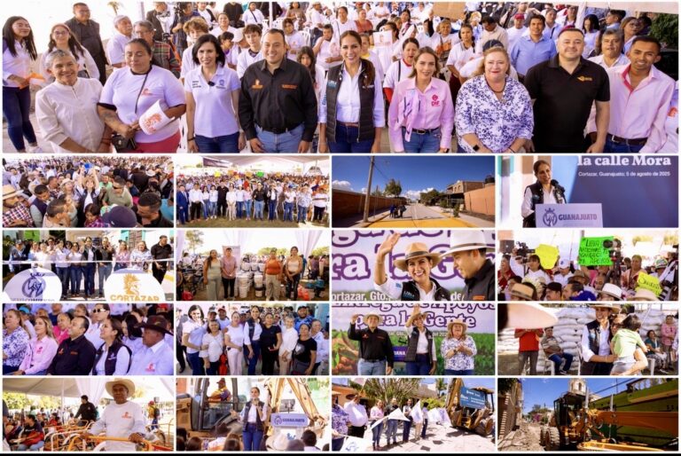 Libia Dennise le cumple a los cortazarenses y entrega obras y apoyos