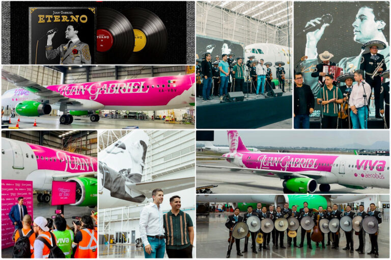 VIVA AEROBUS DEVELA EL SEGUNDO AVIÓN CON LA IMAGEN DE JUAN GABRIEL COMO HOMENAJE AL “DIVO DE JUÁREZ”