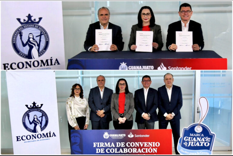 Guanajuato y Banco Santander firman convenio para fortalecer MIPYMES