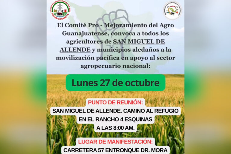 Comité Promejora del Agro Guanajuatense anuncia movilizaciones en el estado