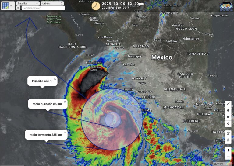 Alerta por Huracán Priscila: se intensifica vigilancia en el Pacífico mexicano