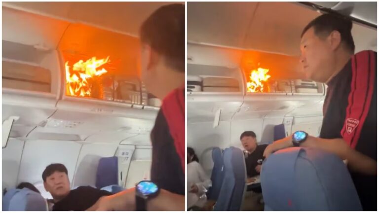 Avión de Air China aterriza de emergencia tras incendiarse batería de litio