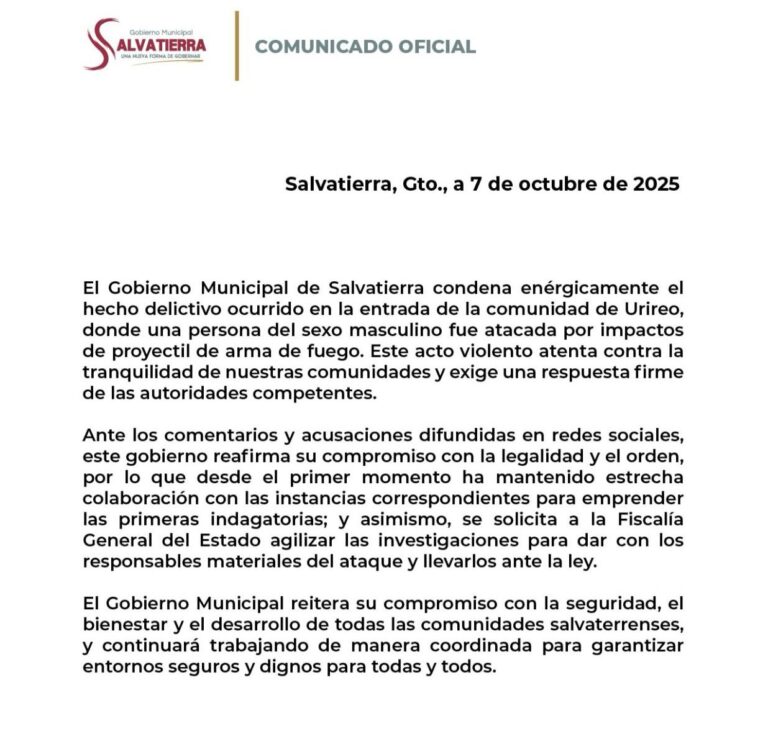 Condena Gobierno de Salvatierra asesinato de hombre mientras hacía un live