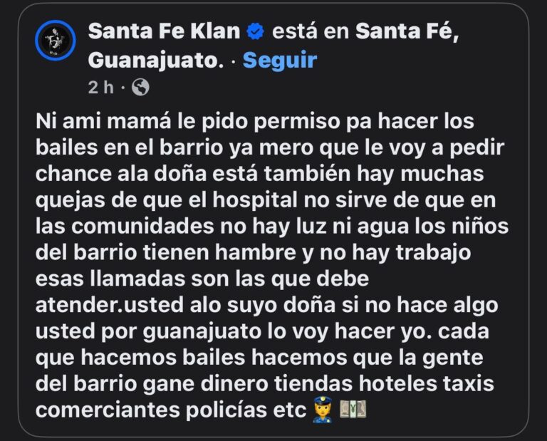 “Ni a mi mamá le pido permiso” Santa Fe Klan