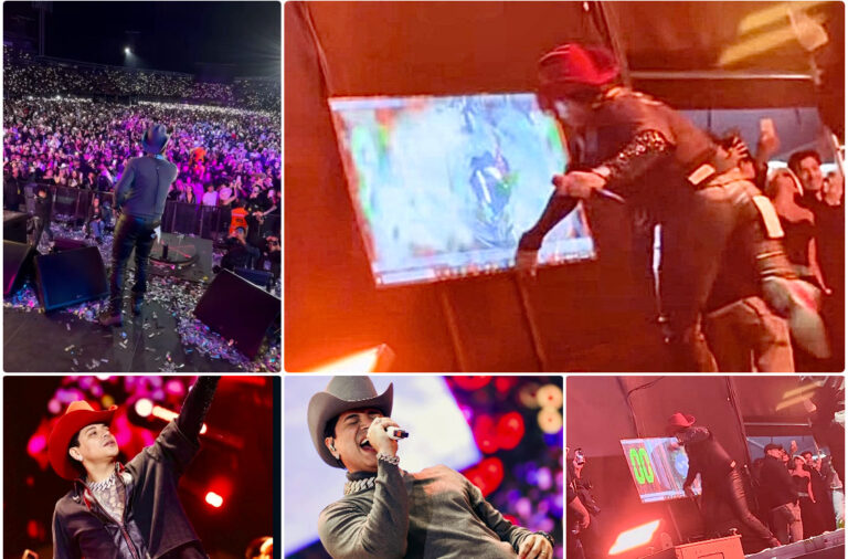 EDUIN CAZ ROMPE UNA PANTALLA DURANTE CONCIERTO DE GRUPO FIRME EN COLOMBIA