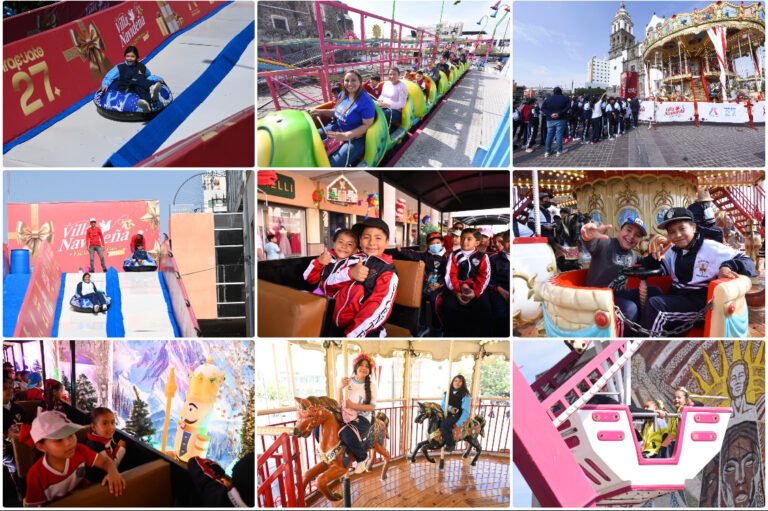 SE DIVIERTEN NIÑOS Y NIÑAS EN LA VILLA NAVIDEÑA, FIESTAS DE PAZ