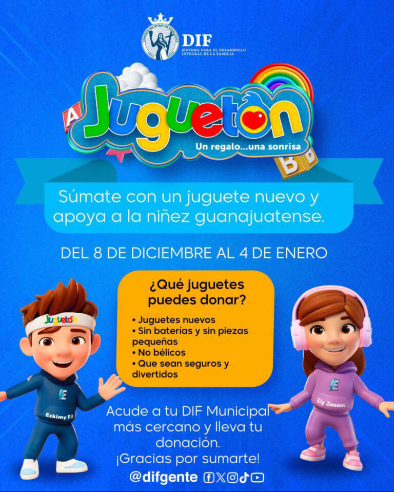 Convocan DIF Estatal y Juguetón a donar juguetes para niñas y niños en Guanajuato