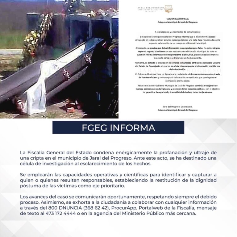 Asegura Gobierno de Jaral que profanación de tumba no es reciente