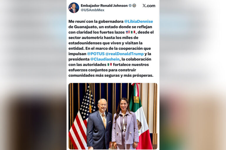 Gobernadora Libia se reúne con Embajador de Estados Unidos en México