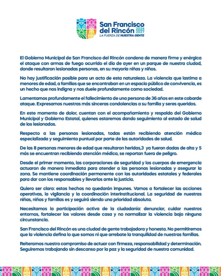 Condena Gobierno Municipal que en agresión 8 menores resultaron heridos