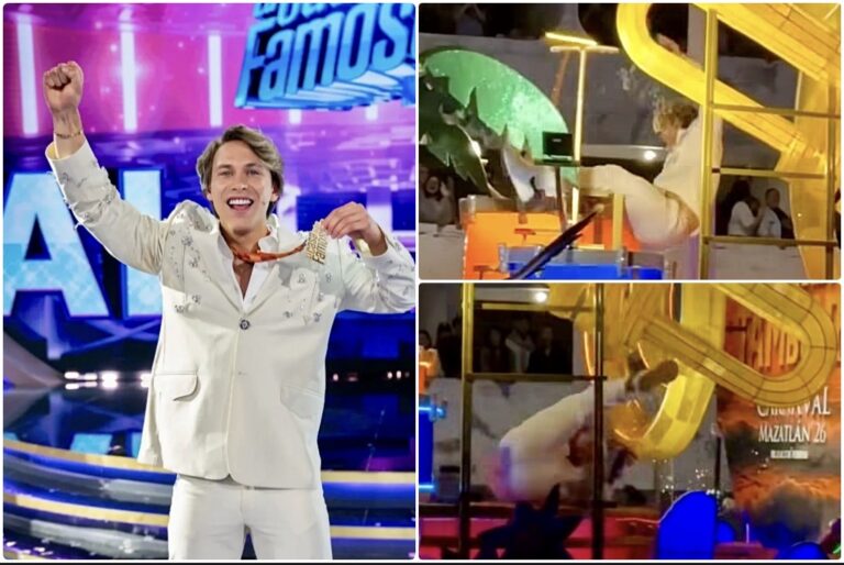 ALDO DE NIGRIS SUFRE CAÍDA DURANTE EL CARNAVAL DE MAZATLÁN