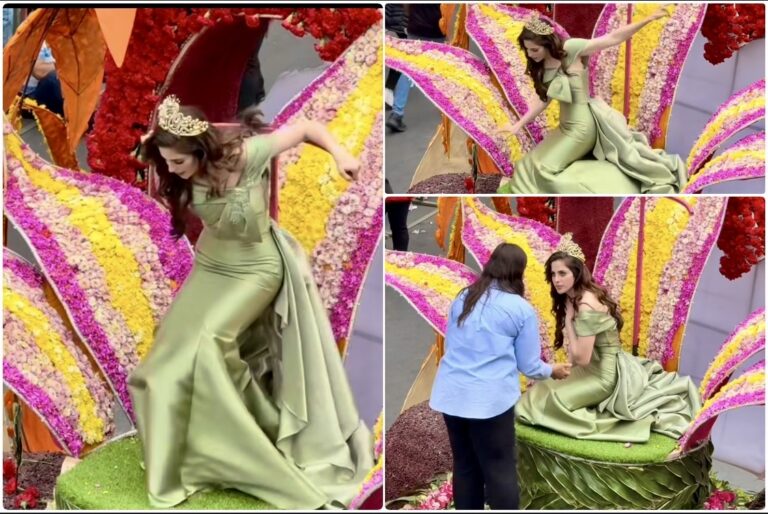 FÁTIMA BOSCH SUFRE DESCOMPENSACIÓN Y CAE DURANTE DESFILE EN ECUADOR