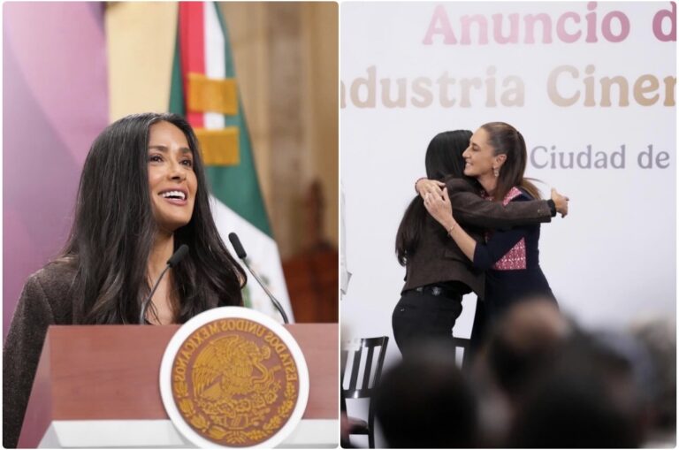 SALMA HAYEK RESPALDA A CLAUDIA SHEINBAUM POR NUEVA LEY FEDERAL DE CINE