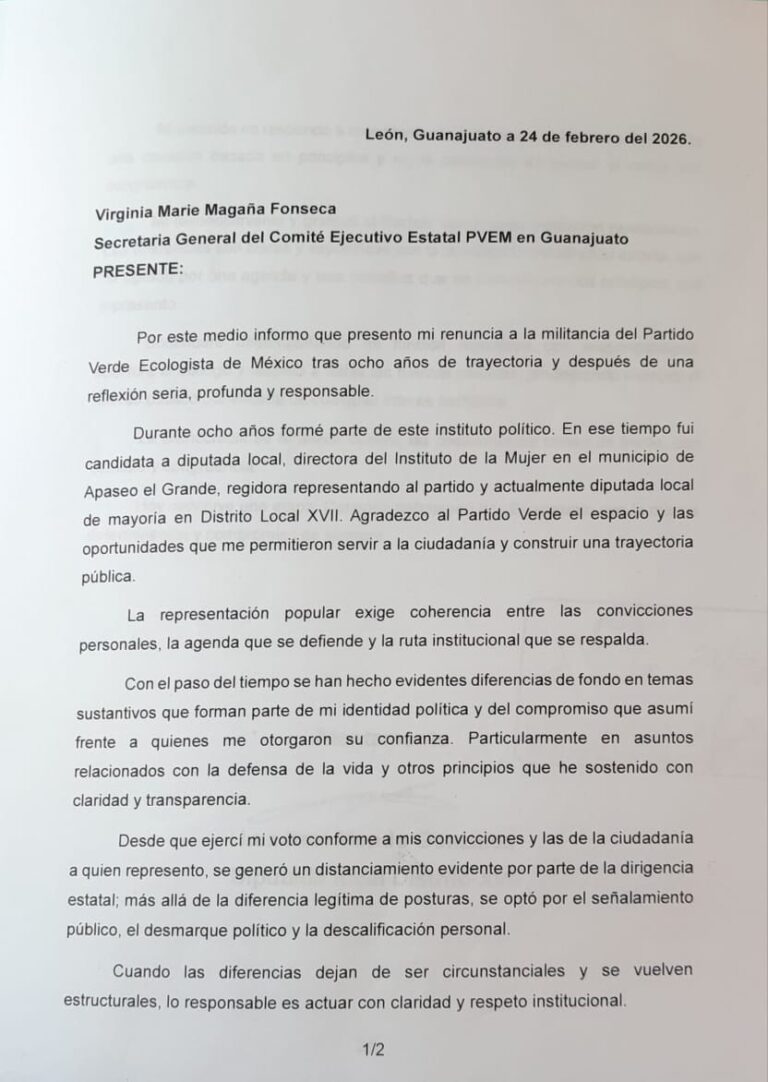 Renuncia Diputada Itzel Mendo al PVEM