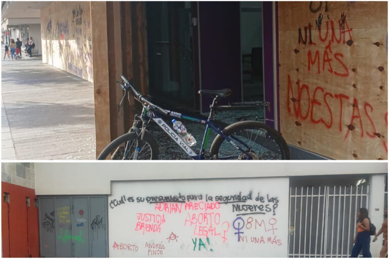 Marcha por el 8M en León termina con vandalismo en inmuebles del centro histórico