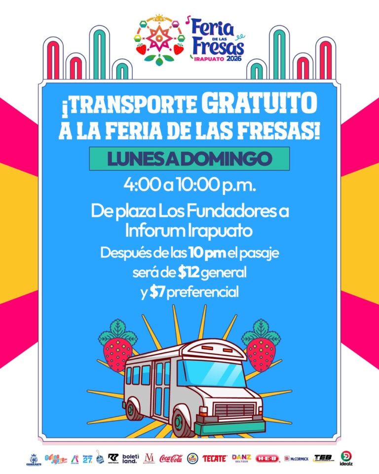 CONOCE LA RUTA DEL TRANSPORTE PÚBLICO GRATUITO A LA FERIA DE LAS FRESAS 2026