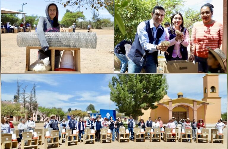 DIF Estatal impulsa economía familiar con entrega de aves de traspatio en Dolores Hidalgo