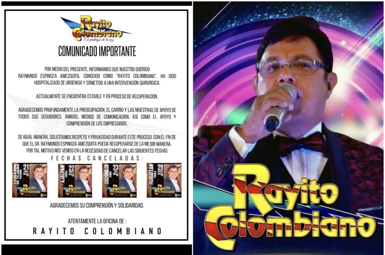 RAYMUNDO ESPINOZA AMEZCUA ES HOSPITALIZADO; CANCELAN PRESENTACIONES DE RAYITO COLOMBIANO