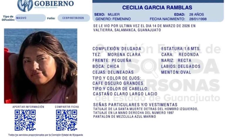 Fiscalía confirma identidad de buscadora localizada sin vida en Salamanca