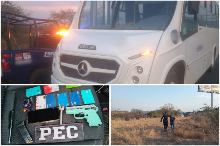 Rescata Policía Estatal de Caminos a operador de transporte y detiene a hombre armado en San Miguel de Allende