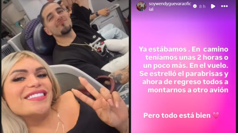 Aterriza avión de emergencia donde viajaba Wendy Guevara y muchos influencers: se estrelló el parabrisas