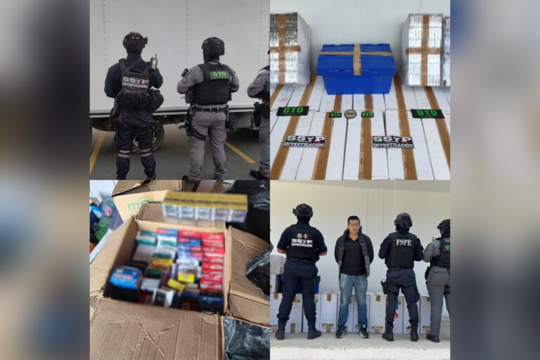 Aseguran más de 17 mil cajetillas de cigarros y medicamentos presuntamente ilícitos en León; hay un detenido